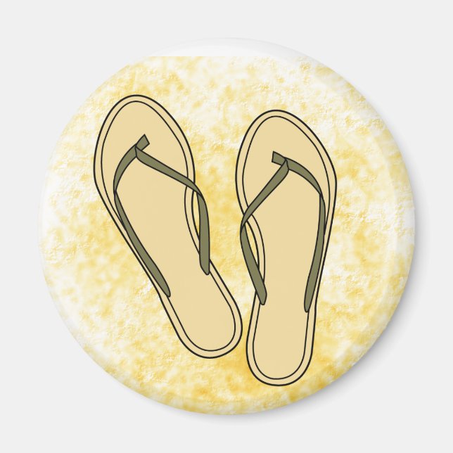 Olive Flip Flops Magnet (Front)