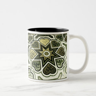 Olive Folk Art Hearts Mug
