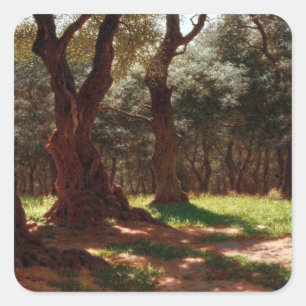 Olive Forest in Cap Saint Martin Square Sticker