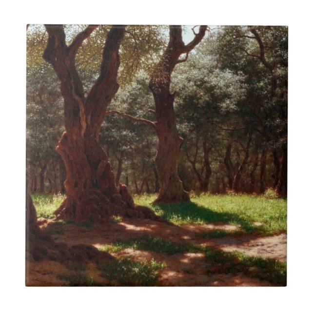 Olive Forest in Cap Saint Martin Tile (Front)