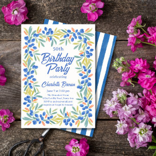 Olive Garland Birthday Party Invitation