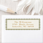 Olive Gingham Plaid Christmas Return Address Label<br><div class="desc">Cute Olive Green Gingham Plaid Custom Christmas Return Address Labels</div>