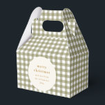 Olive Gingham Plaid Personalized From Christmas Favor Box<br><div class="desc">Olive Gingham Plaid Personalized From Christmas Favour Box</div>