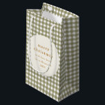 Olive Gingham Plaid Personalized From Christmas Small Gift Bag<br><div class="desc">Olive Gingham Plaid Personalized From Christmas Gift Bag</div>