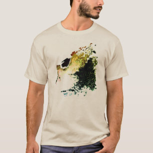 Olive Gold Tan Airbrush Splashes Abstract Small T-Shirt