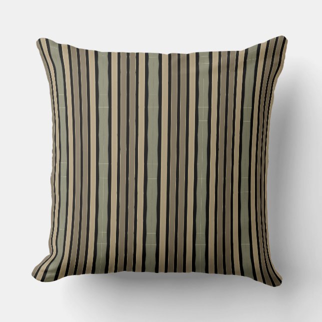 Olive Gold With Black Throw Pillow (Front)