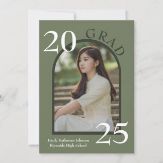 Olive Graduation Party Arch Photo Invitation Grad