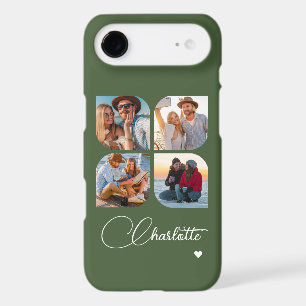 Olive Green 4 Photo Personalized Name