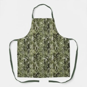 Olive Green Abstract Apron