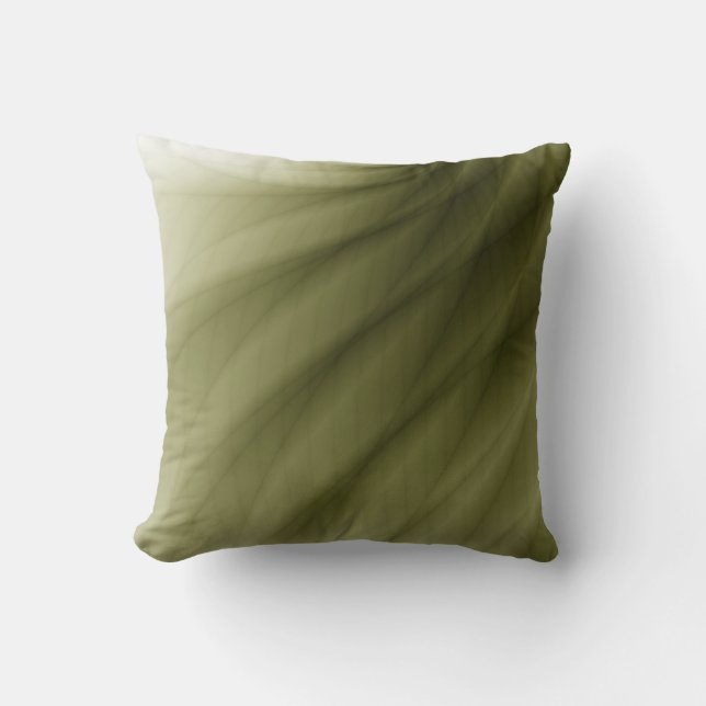 Olive Green Abstract Artistic Home Decor  Throw Pillow (Front)