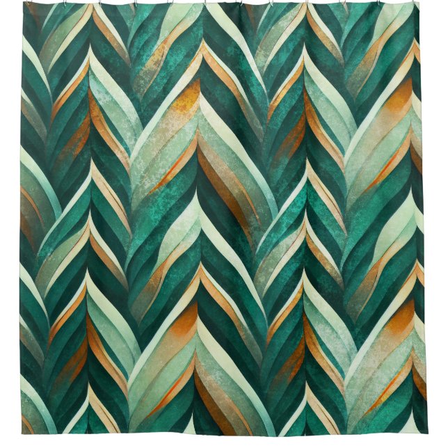 Olive Green Abstract Geometric Nature Pattern (Front)