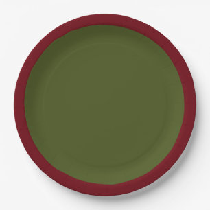 Olive Green Accent Colour Ready to Customize Paper Plate