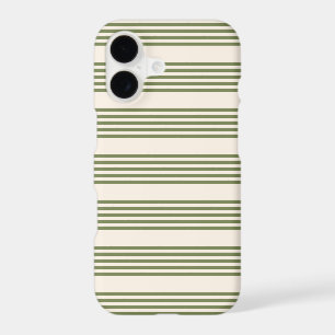 Olive green and beige five stripes pattern