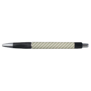 Olive green and beige five stripes pattern pen