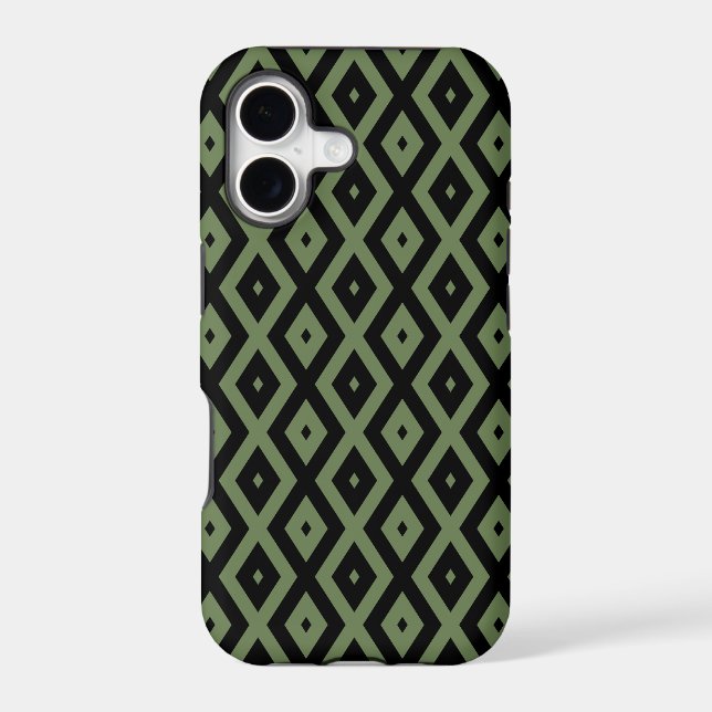 Olive green and black diamond pattern (Back)