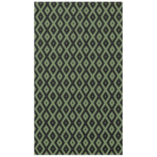 Olive green and black diamond pattern tablecloth