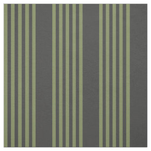 Olive green and charcoal five stripes pattern fabric