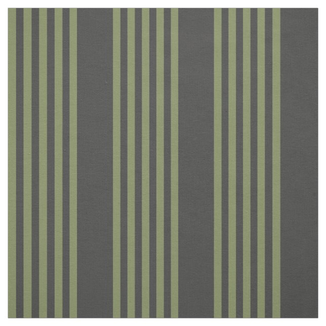Olive green and charcoal five stripes pattern fabric (Swatch)