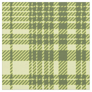 Olive Green and Lime Yellow Plaid Tartan Fabric