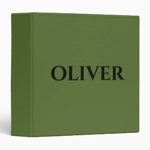 Olive Green and Minimalist Black Name Binder