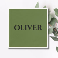 Olive Green and Minimalist Black Name