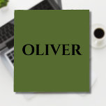 Olive Green and Minimalist Black Name   Notepad<br><div class="desc">Olive Green Background and Black Stylish Minimalist Personalized Name . You can also remove the personalization and enjoy the elegant and minimal design.</div>