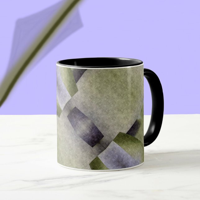 Olive Green and Purple Art Deco Abstract Mug (Creator Uploaded)