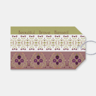 Olive Green And Purple Gift Tags
