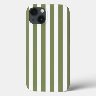 Olive green and white candy stripes Case-Mate iPho iPhone 13 Case
