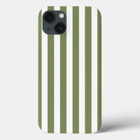 Olive green and white candy stripes Case-Mate iPho