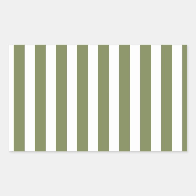 Olive green and white candy stripes sticker (Front)