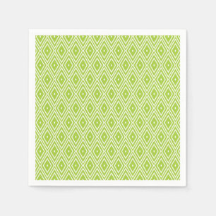 Olive Green and White Diamond Napkins