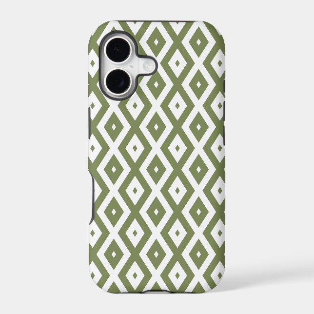 Olive green and white diamond pattern (Back)