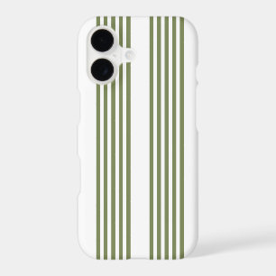 Olive green and white five stripes pattern