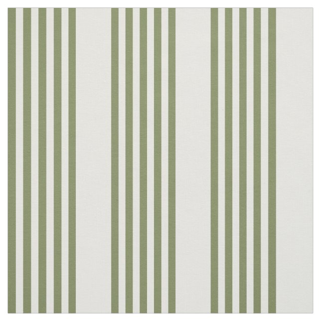 Olive green and white five stripes pattern fabric (Swatch)