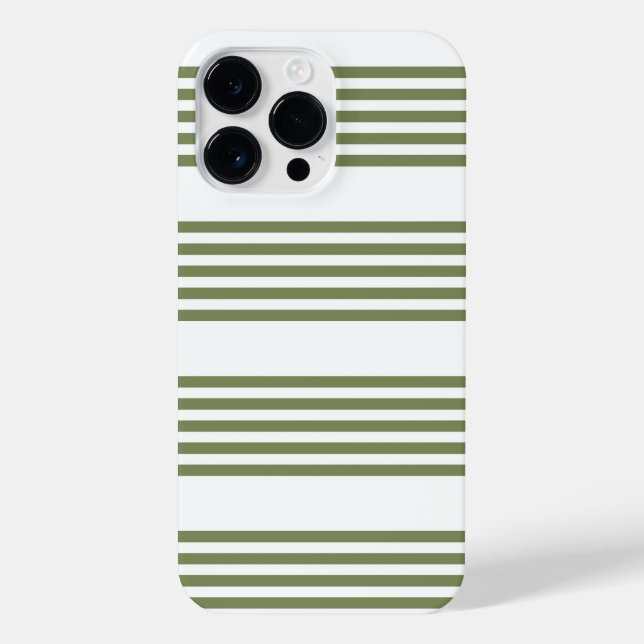 Olive green and white five stripes pattern iPhone case (Back)