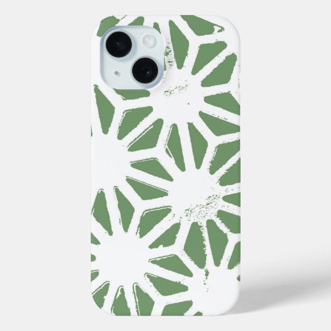 Olive green and white geometric pattern Case-Mate iPhone case (Back)