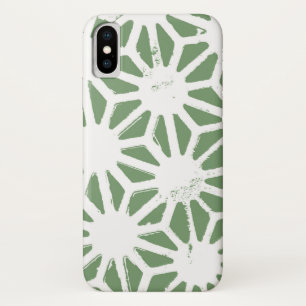 Olive green and white geometric pattern Case-Mate iPhone case