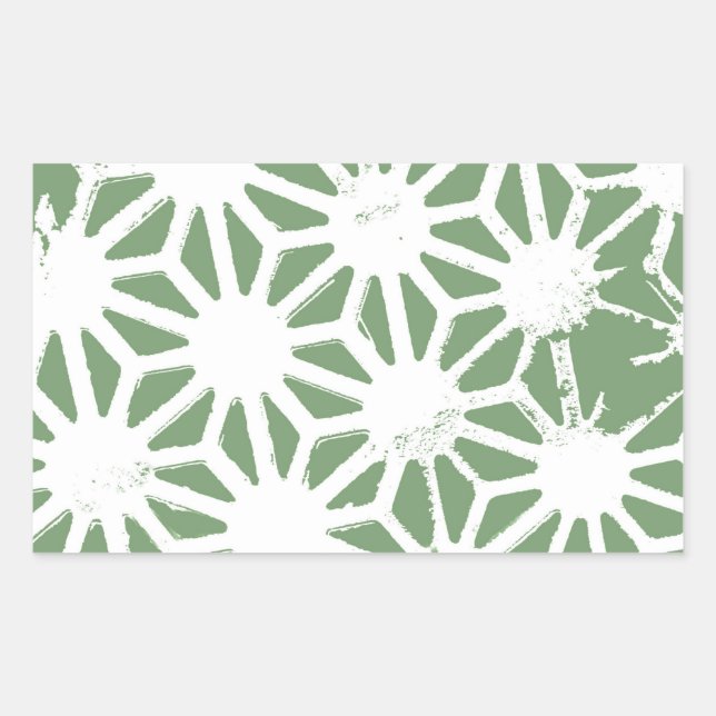 Olive green and white geometric pattern sticker (Front)