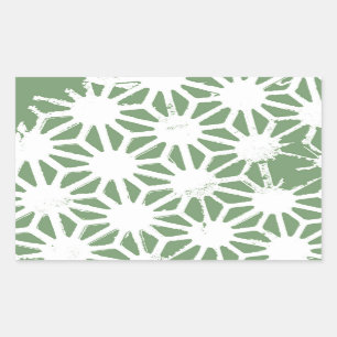 Olive green and white geometric pattern sticker