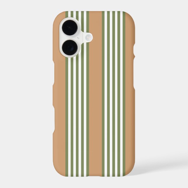 Olive green and white stripes pattern with tan (Back)