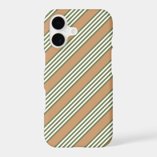 Olive green and white stripes pattern with tan (Back)