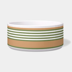 Olive green and white stripes pattern with tan