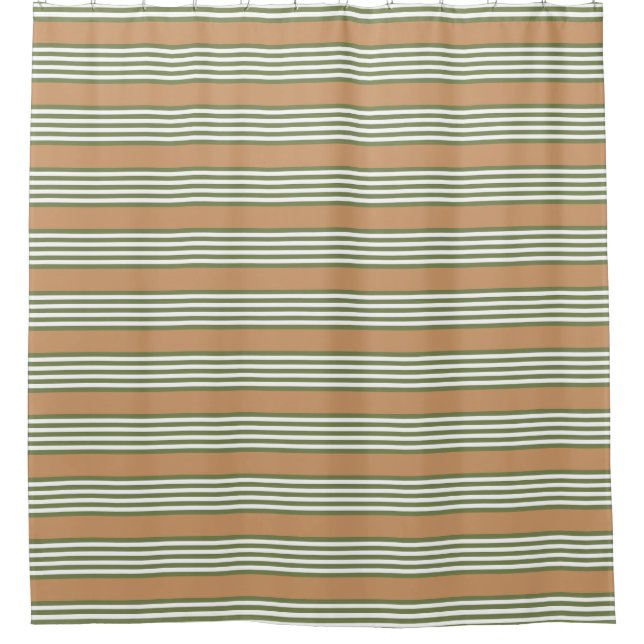 Olive green and white stripes pattern with tan (Front)