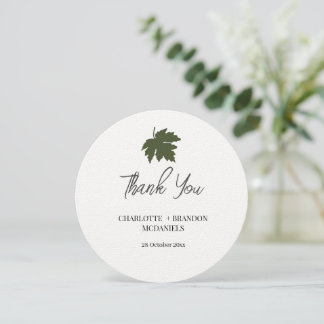 Olive Green Automne Maple Leaf Mariage Merci