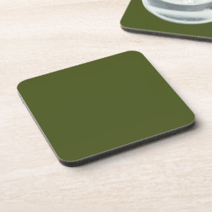 Olive Green Background Decor to Customize Coaster