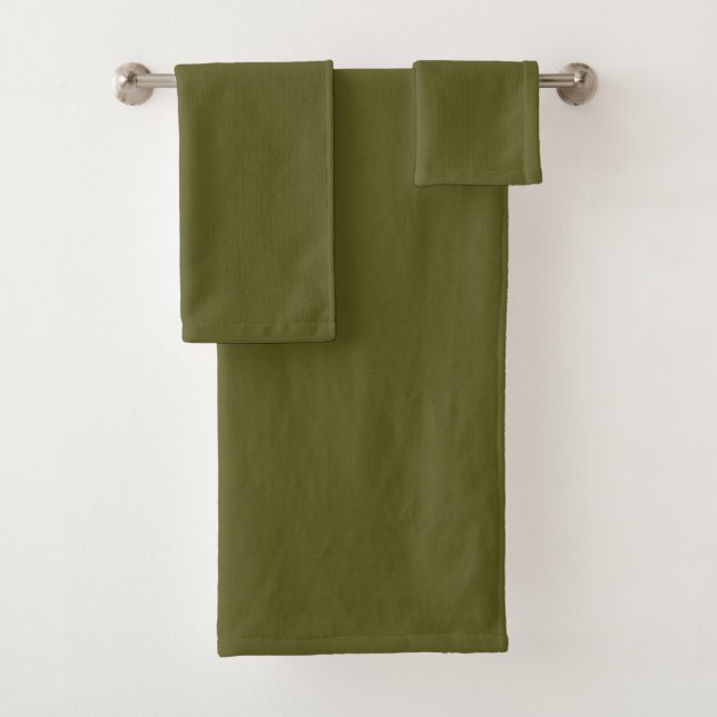 Olive+green Bath Towel Set (Insitu)