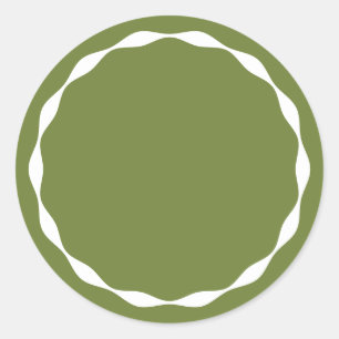 Olive Green Blank Circle Custom Spice Sticker