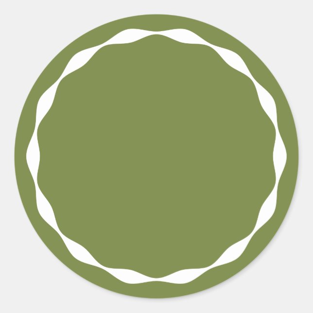 Olive Green Blank Circle Custom Spice Sticker (Front)