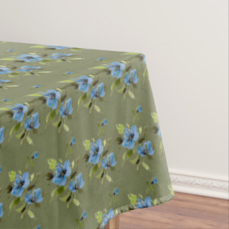 Olive Green & Blue Ethereal Cosmos Table Cloth